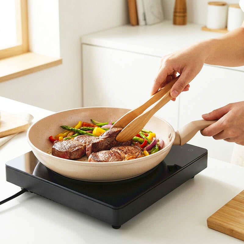 Chảo nh&ocirc;m chống d&iacute;nh phủ ceramic LocknLock Marble Ceramic IH CAF / CAW 20/24/26/28 d&ugrave;ng được bếp từ - M&agrave;u be image number null